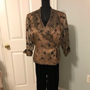 R & M Richards Cocktail Party Jacket/Pant 3 PC Set